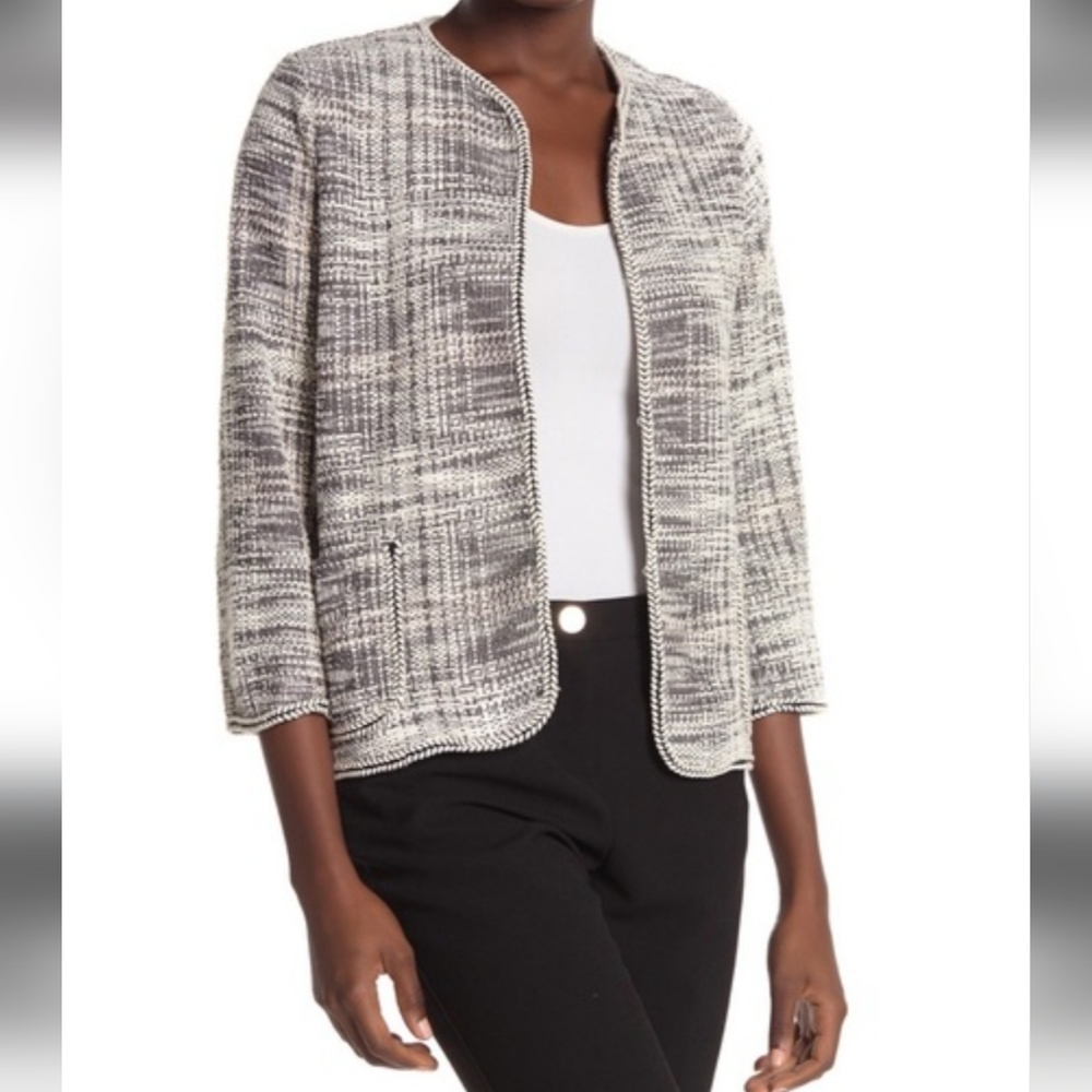 NEW Max Studio Sweater Jacket Tweed Boucle Knit